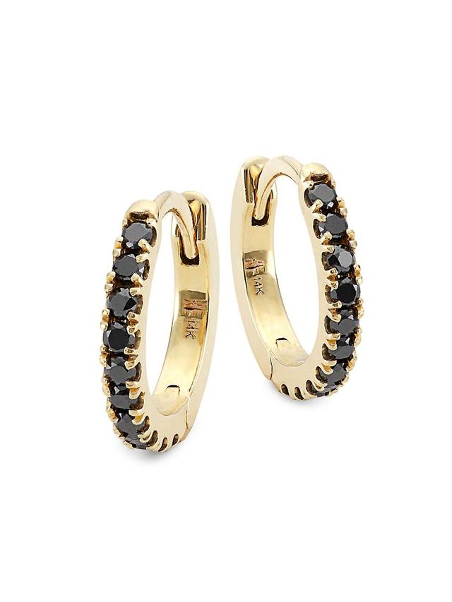 Womens Kat 18K Yellow Gold & Diamond Huggie Hoop Earrings Product Image