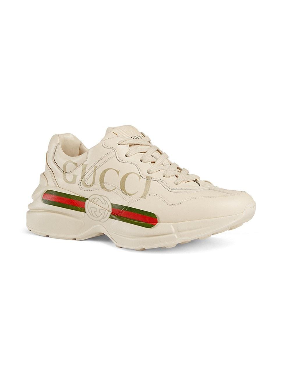 Womens Rhyton Gucci Logo Leather Sneaker Product Image