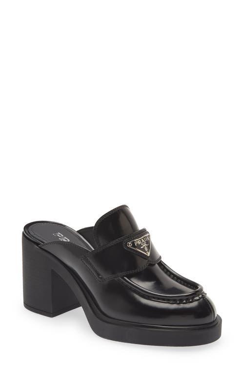 Prada Chocolate Platform Loafer Mule Product Image