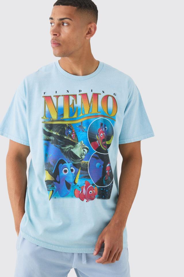 Oversized Finding Nemo Disney Wash License T-shirt | boohooMAN USA Product Image