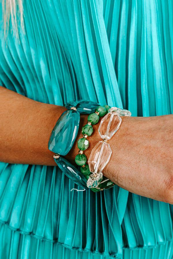 Plan For Cabo Bracelet Set In Turquoise Product Image