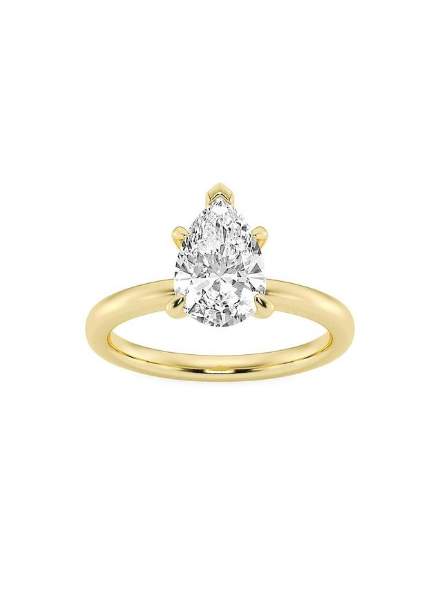 Womens 14K Yellow Gold & Pear-Cut Lab-Grown Diamond Solitaire Ring/0.50-5.00 TCW Product Image