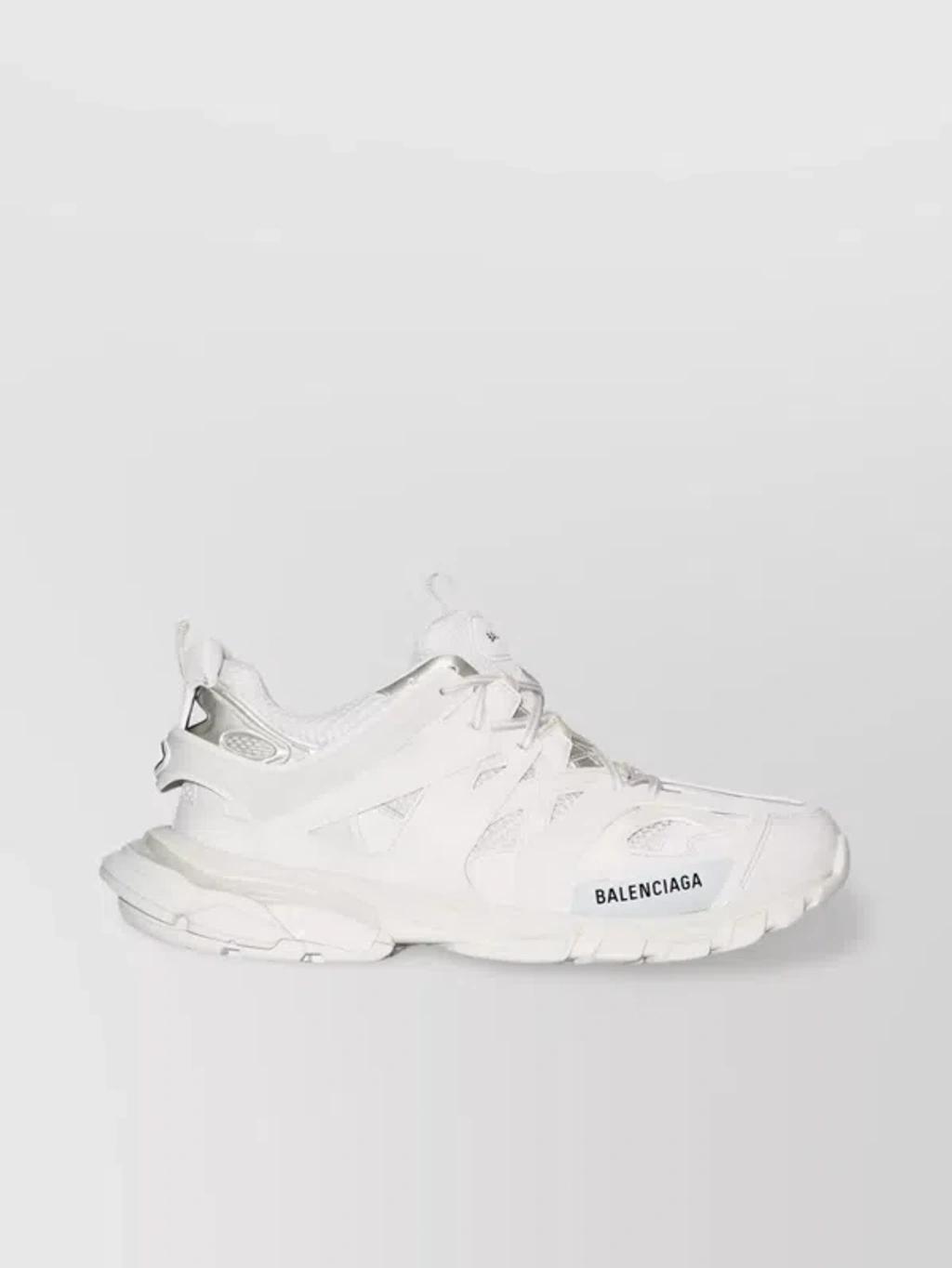 BALENCIAGA Chunky Sole Mesh Track Sneakers In White Product Image