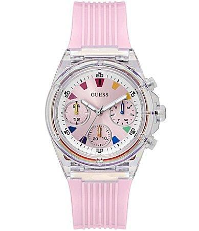 Guess Womens Multifunction Pink Silicone Strap 39mm Watch Product Image