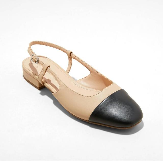 Womens Maxine Cap-toe Slingback Flats - A New Day Tan 5W Product Image