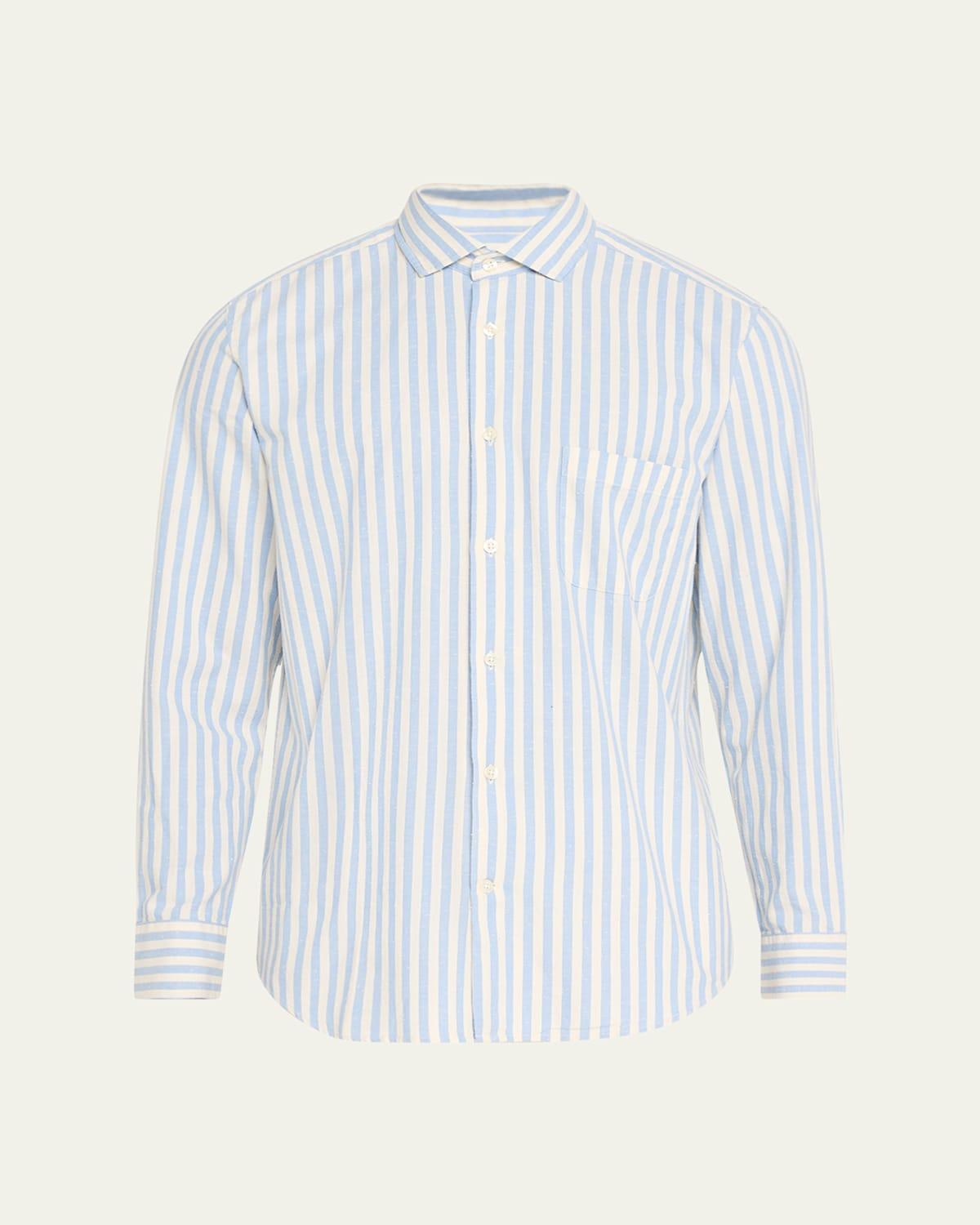 Mens Emilio Cotton Stripe Button-Front Shirt Product Image