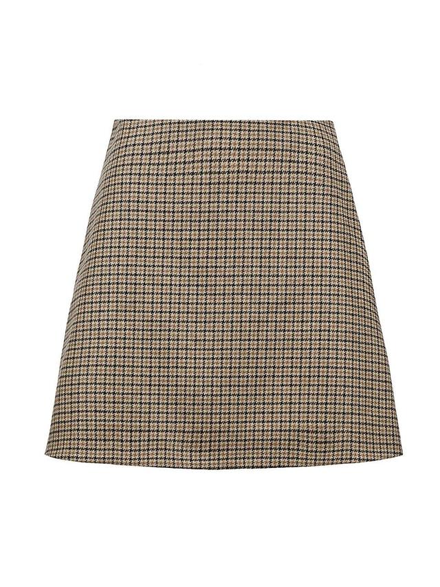 Womens Chequered Wool Mini Skirt Product Image