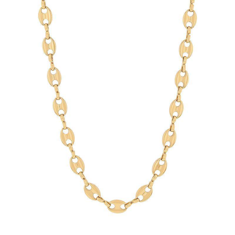 Steel Nation Mens Gold Tone Stainless Steel Mariner Link Chain Necklace Yellow Product Image