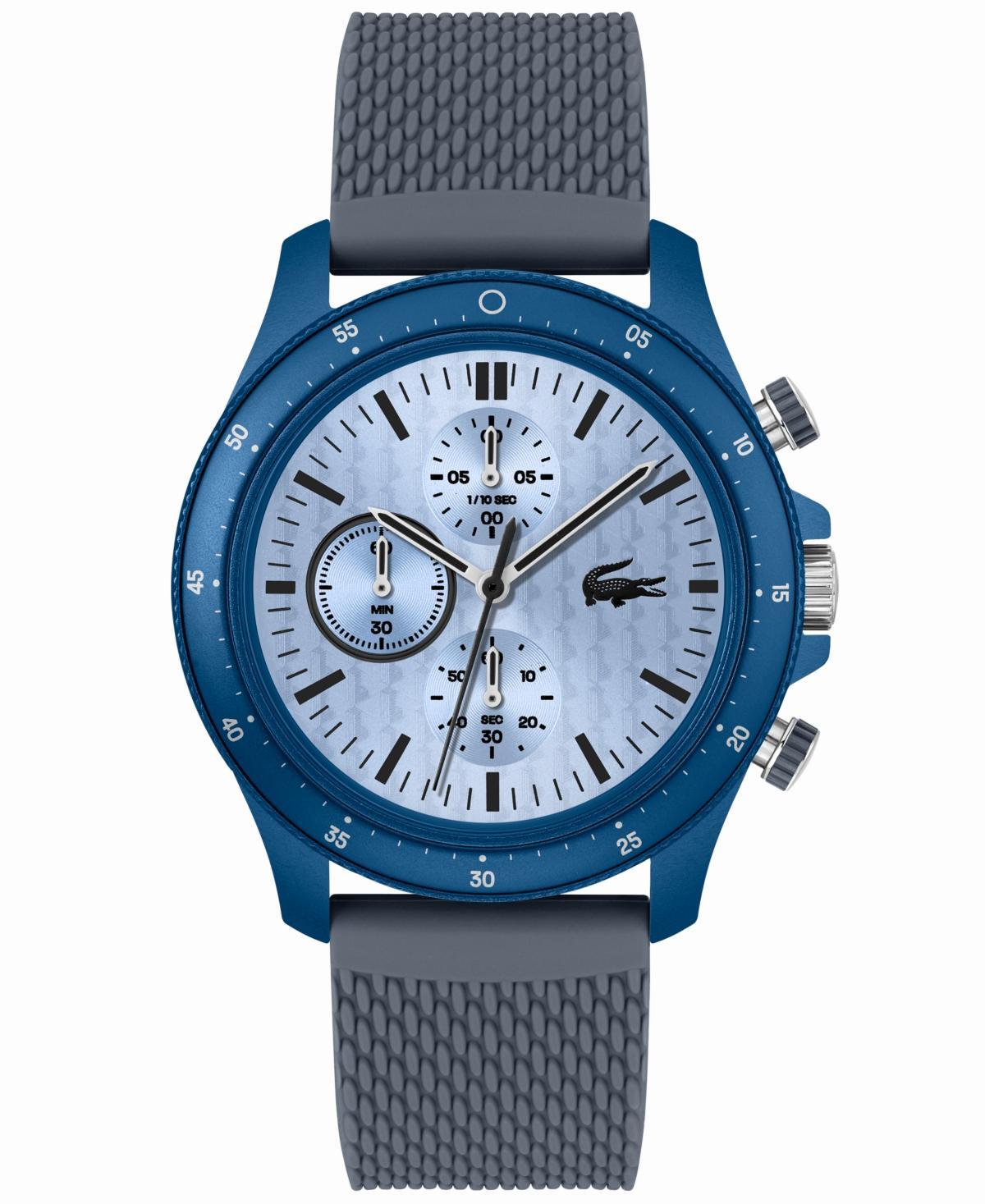 Lacoste Mens 42mm Neoheritage Chronograph Grey Silicone Strap Watch Product Image