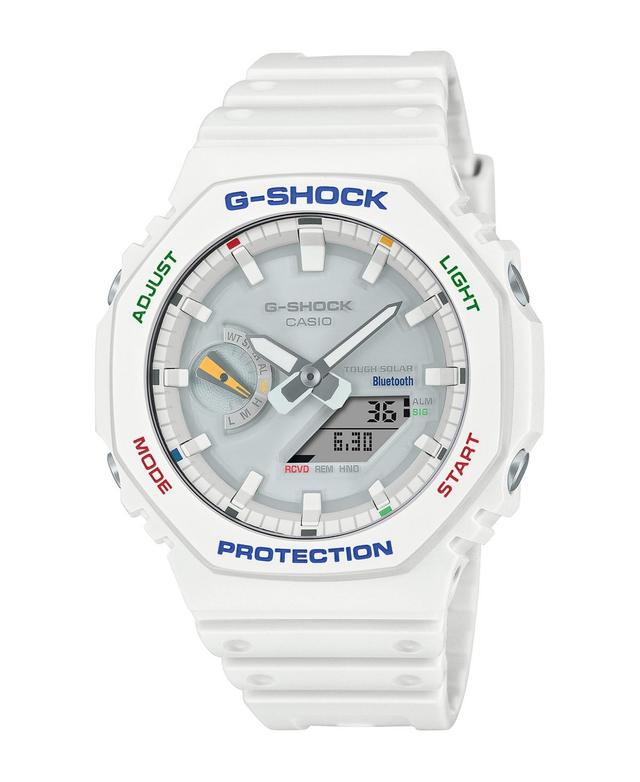 Men's Casio G-Shock Solar Powered White Resin Strap Watch with Multi-Color Accents (Model: Gab2100Fc-7A) Product Image