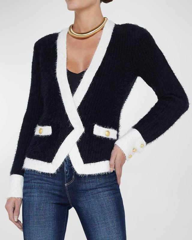 Womens Georgia Contrast-Trim Cardigan Product Image