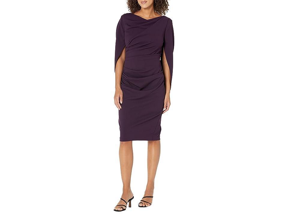 Betsy & Adam Drape Back Scuba Crepe Cocktail Dress Product Image