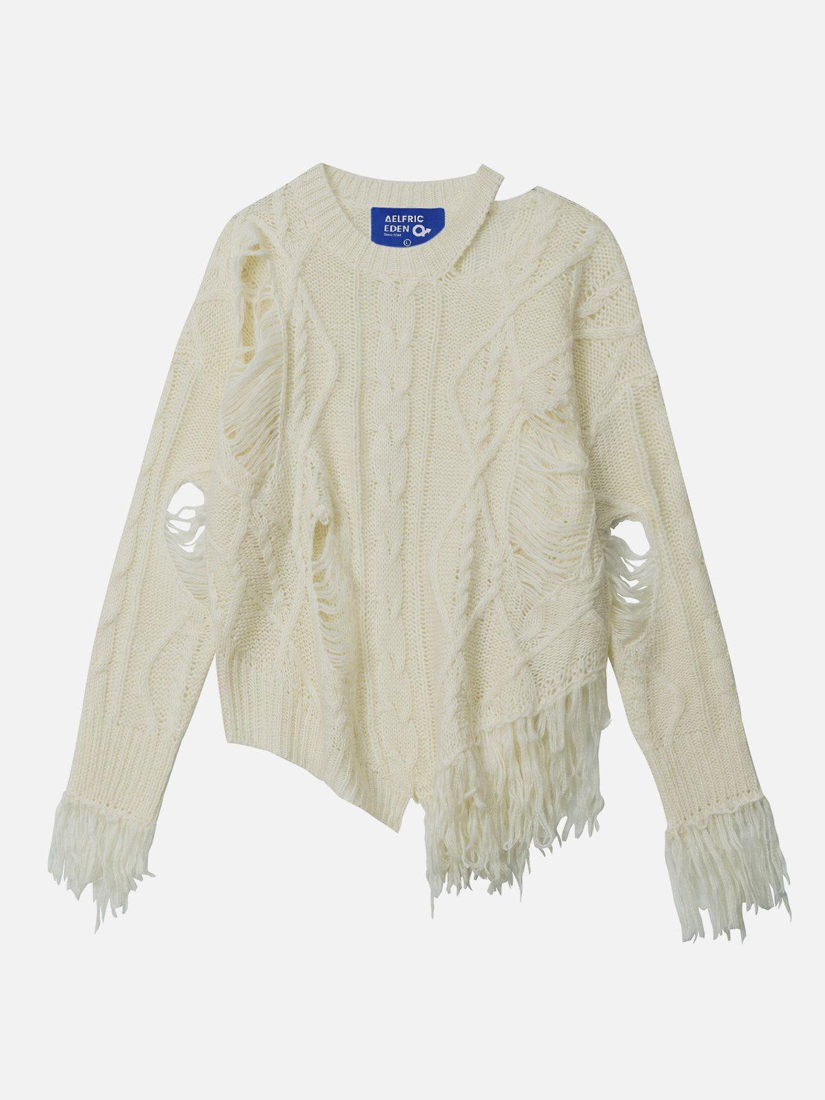 Distressed Fringe Sweater Female Product Image