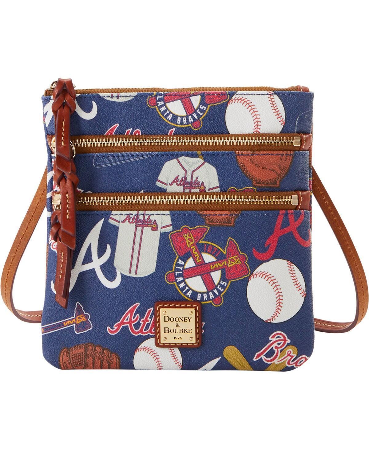 Womens Dooney & Bourke Atlanta Braves Game Day Triple Zip Crossbody Purse Product Image