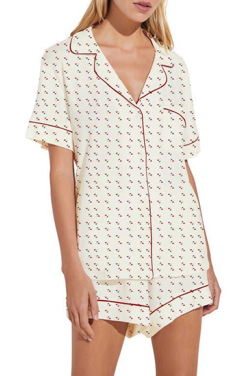 Eberjey Gisele Printed - The Relaxed Short PJ Set (Woodland Pine /Ivory) Women's Pajama Sets Product Image