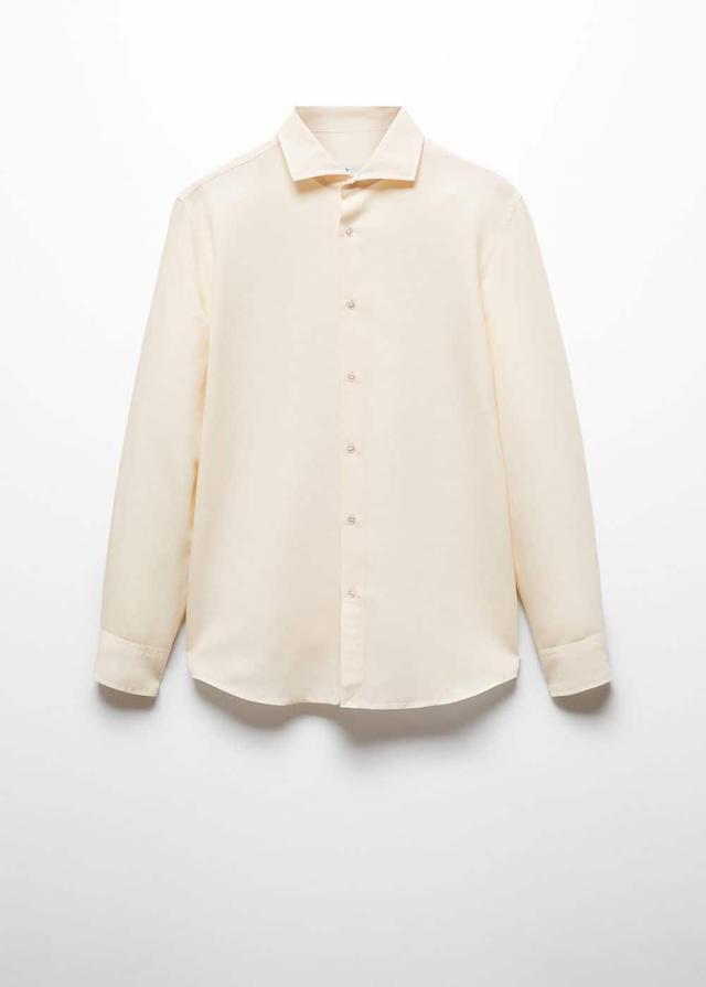 MANGO MAN - Slim-fit Tencel linen shirt beigeMen Product Image