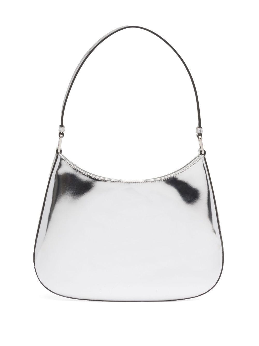 Cleo Brushed Leather Shoulder Bag In Silver Product Image