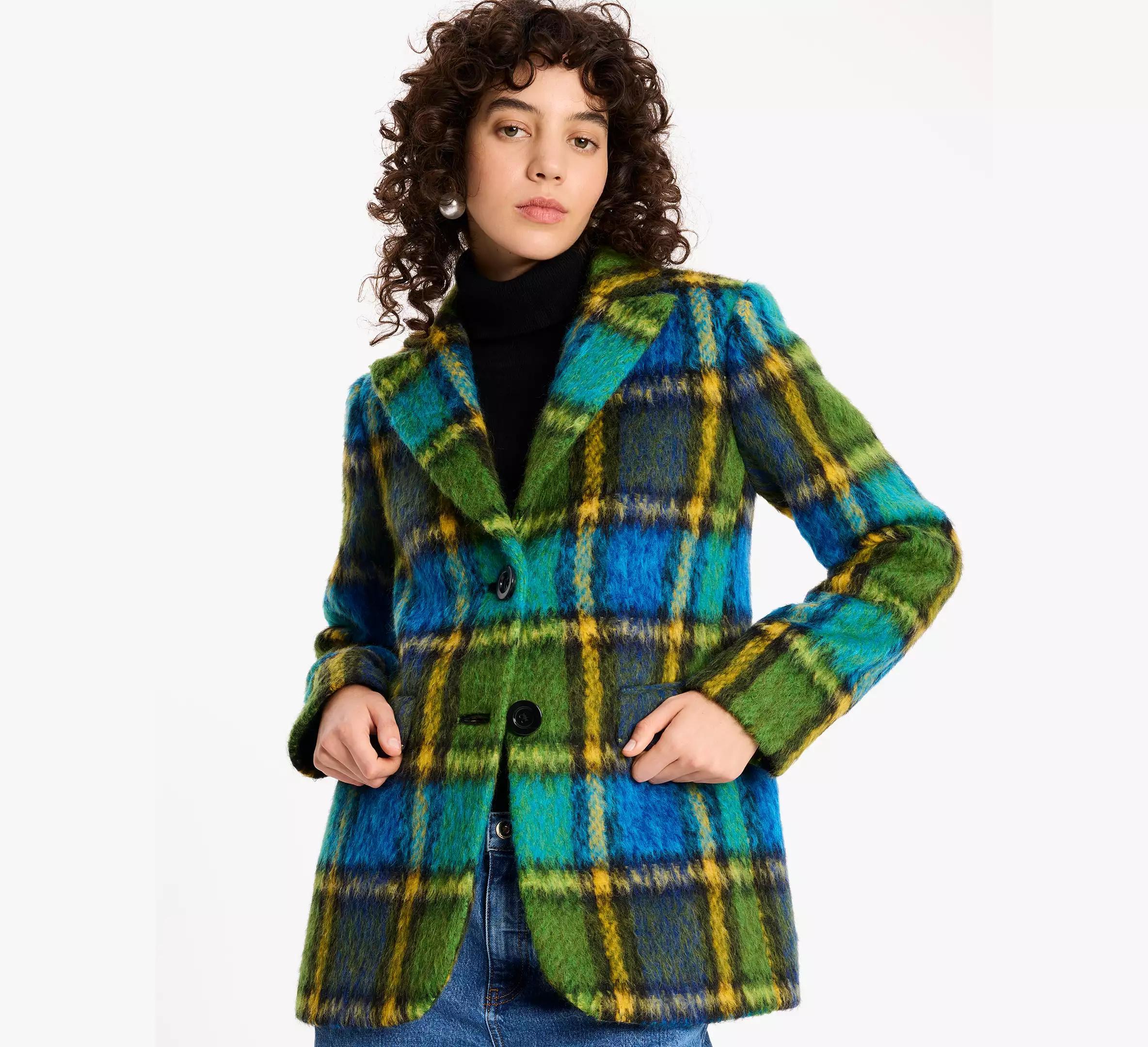 Grand Plaid Wool Jacket Product Image