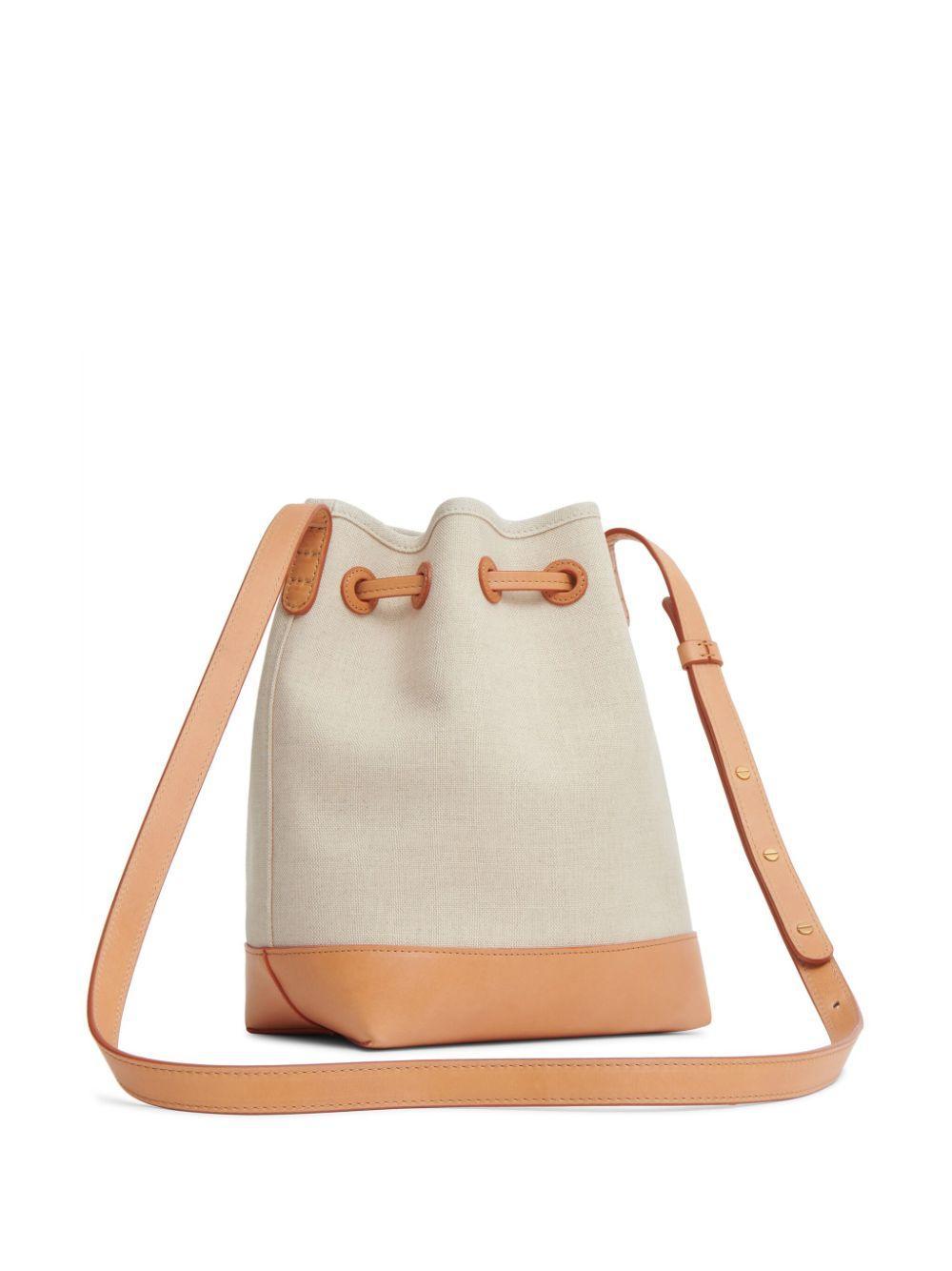 MANSUR GAVRIEL Mini Drawstring Canvas Bucket Bag In Natural Product Image