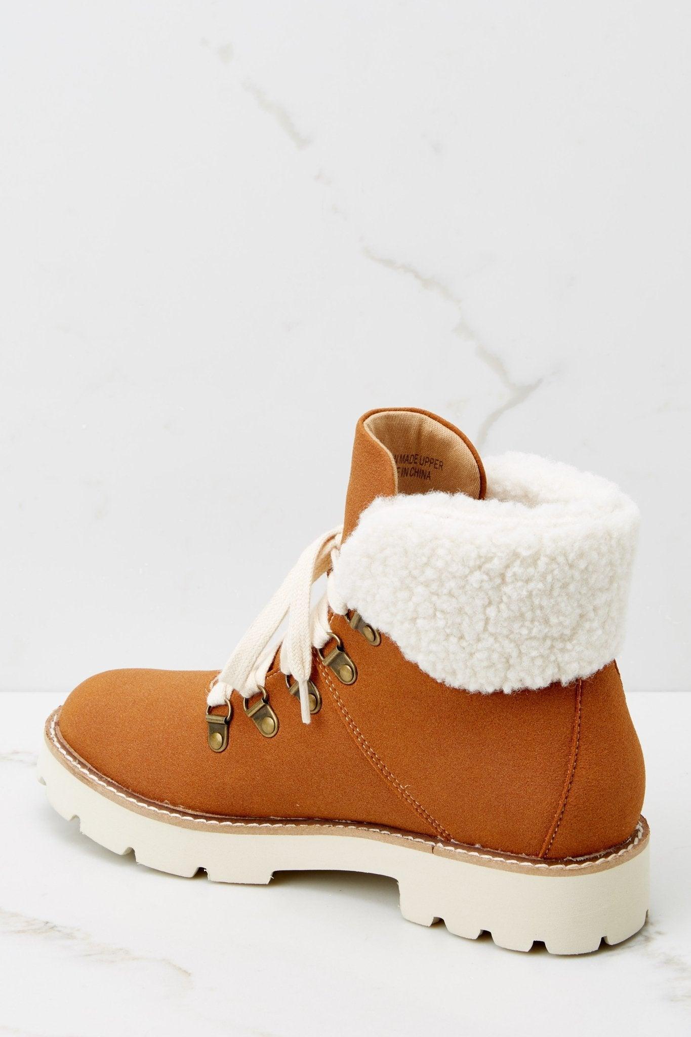 In Step Cognac Lace Up Boots Product Image