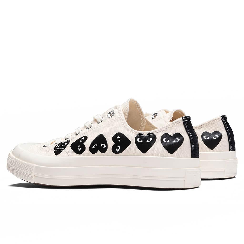 Converse x Comme Des Garcons PLAY All Star Chuck '70 Ox Multi Heart - Milk/Black Male Product Image