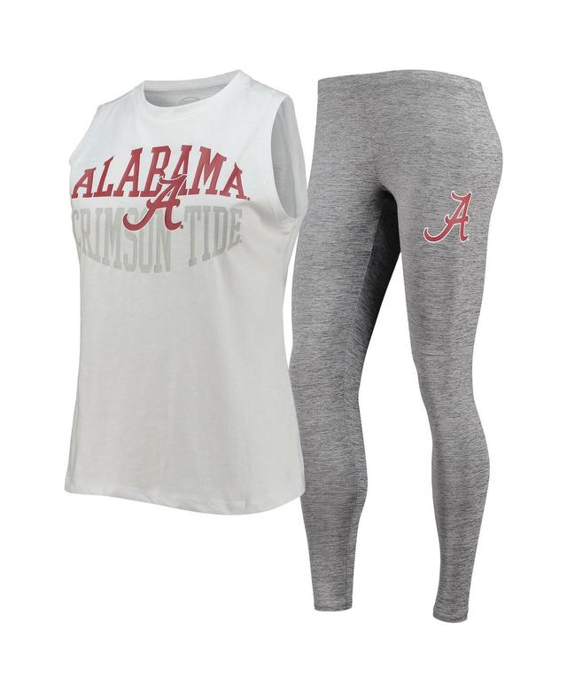 Womens Concepts Sport Charcoal/White Alabama Crimson Tide Tank Top & Leggings Sleep Set Product Image