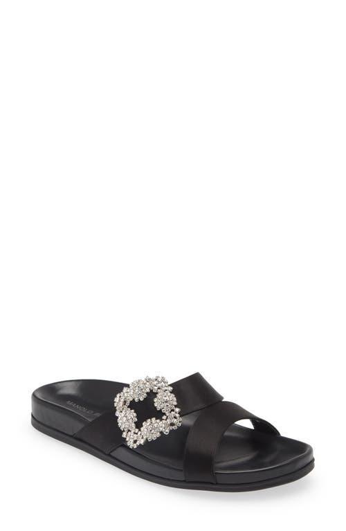 Manolo Blahnik Chilanghi Crystal Buckle Slide Sandal Product Image