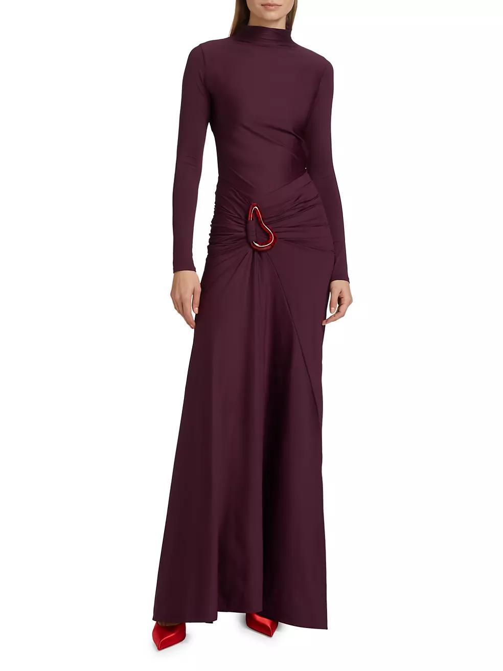 Lena Jersey Long-Sleeve Gown Product Image