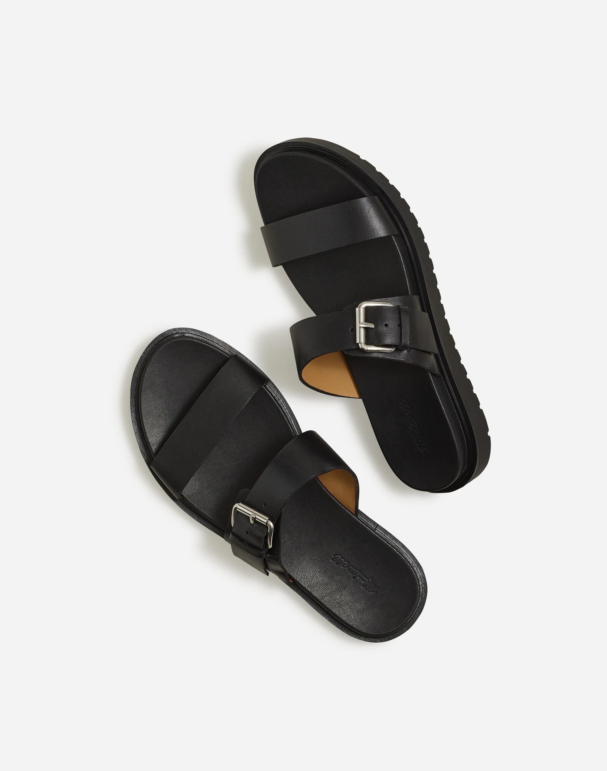 The Dee Double-Strap Slide Sandal in Leather Product Image