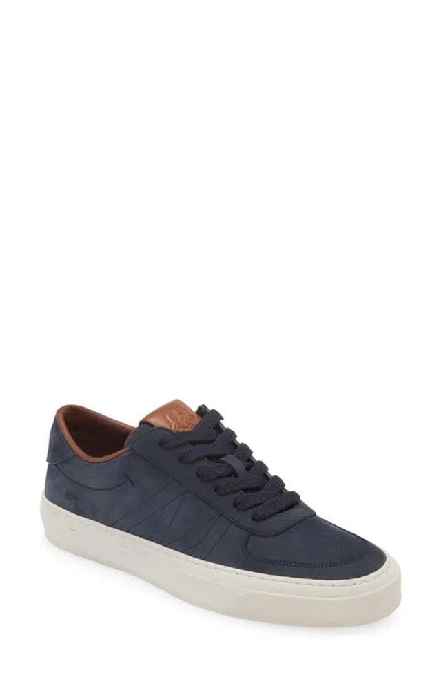 Midnight Blue Leather Monclub Sneakers In Navy Product Image