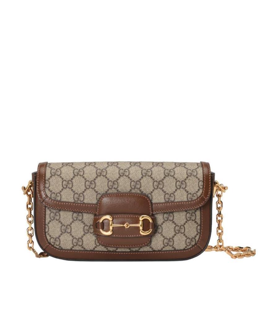 GUCCI Mini Horsebit 1955 Shoulder Bag In Neutrals Product Image