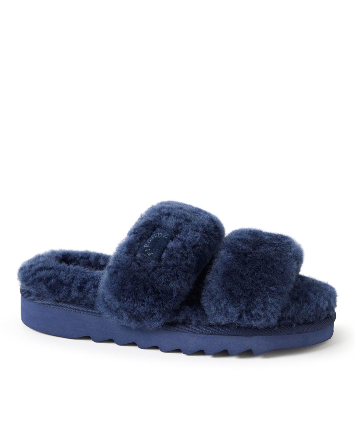 Fireside by Dearfoams Benalla Shearling Double Band Womens Slide Slippers Product Image