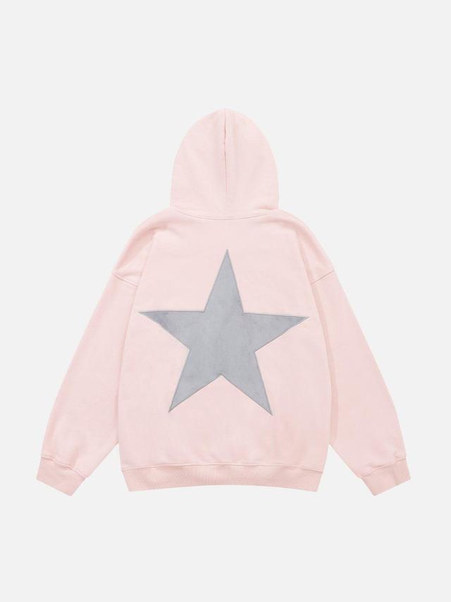 Aelfric Eden Star Print Color Contrast Hoodie Product Image