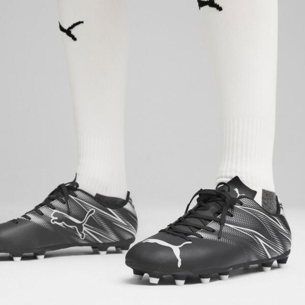 PUMA ATTACANTO Firm Ground/Artificial Ground Men's Soccer Cleats Shoes in Black/Silver Mist Product Image