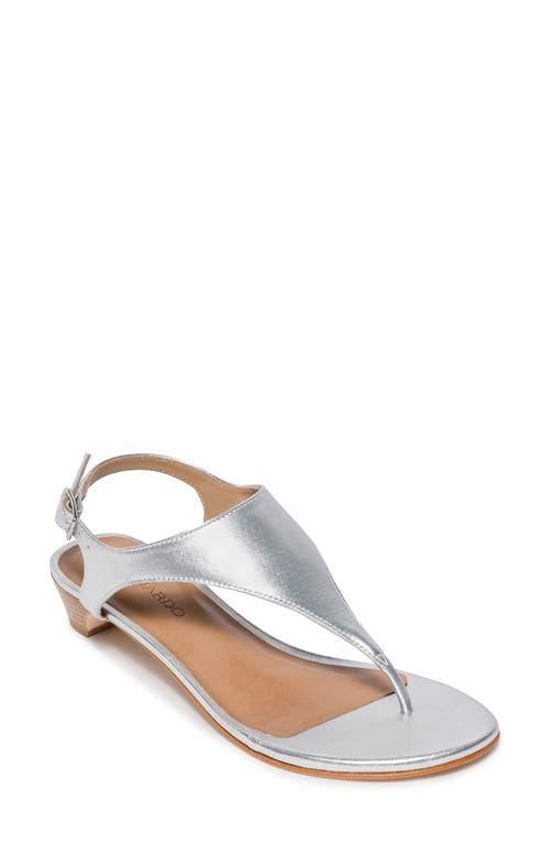 Metallic Low-Heel Thong Slingback Sandals Product Image