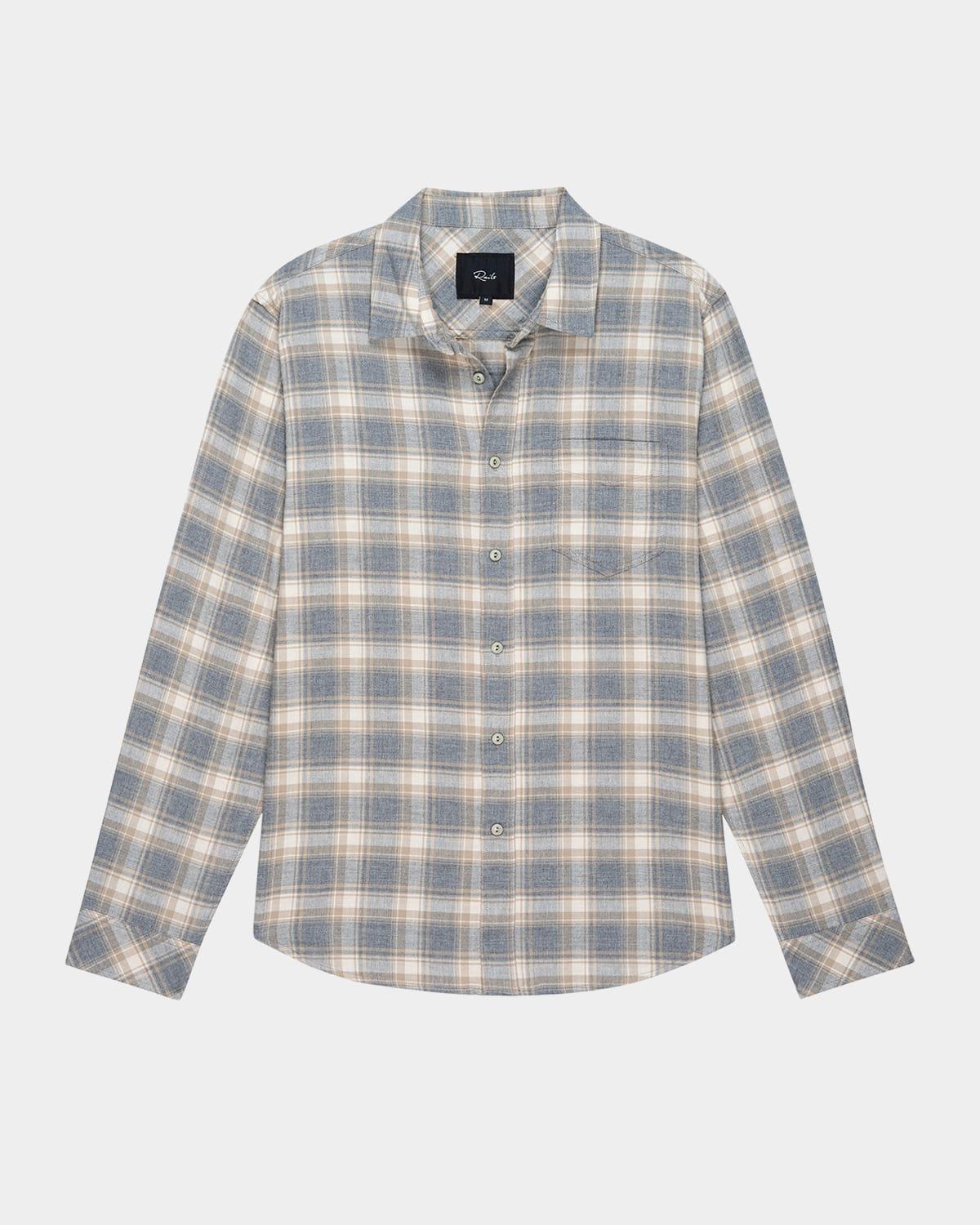 Mens Checked Cotton Long-Sleeve Shirt Product Image