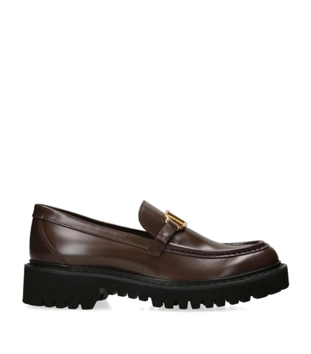 Vlogo Signature Leather Loafers In Brown product image