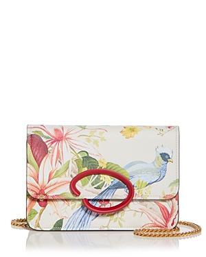 Womens O Hollyhocks-Printed Leather Pochette Product Image