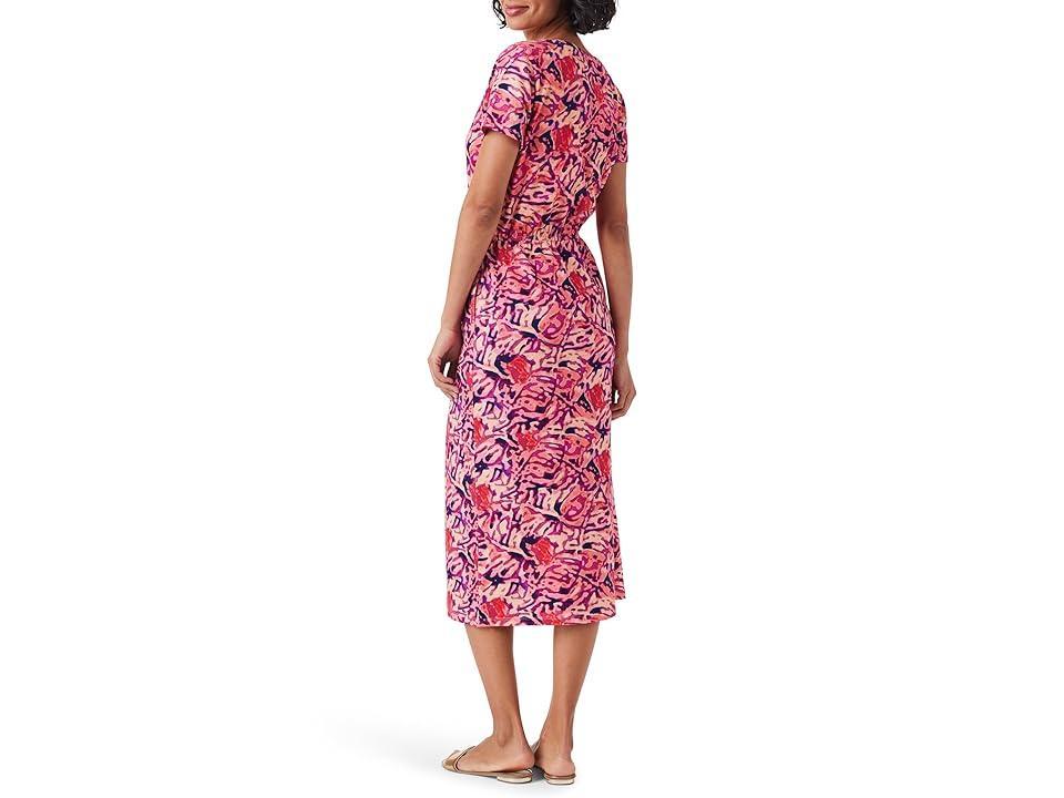 Womens Blurred Floral Cotton Midi-Dress Product Image