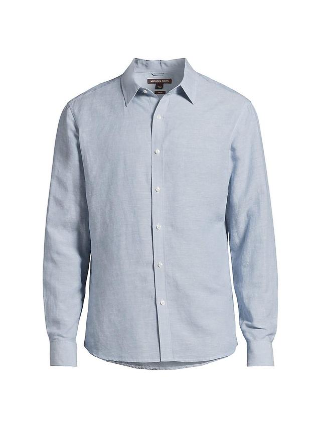 Mens Linen-Blend Slim-Fit Shirt Product Image