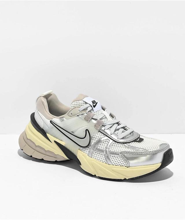 Nike V2K Run Summit White & Metallic Silver Shoes  Product Image