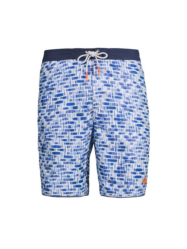 Mens Baja Painted Geo Swim Trunks Product Image