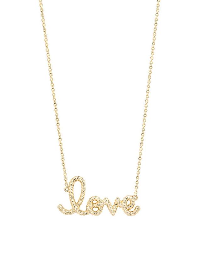 Womens Medium Love Script 14K Yellow Gold Rope Necklace Product Image