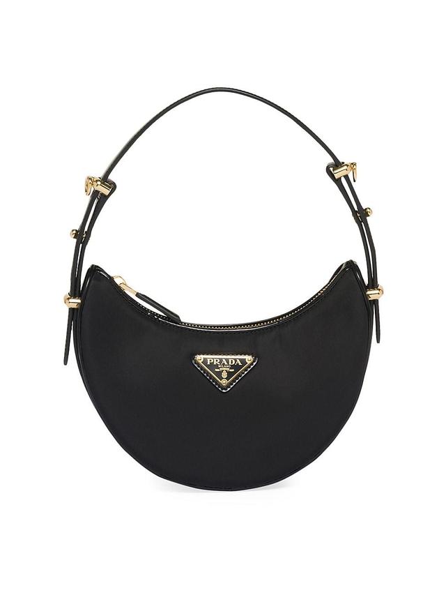 Womens Re-Nylon And Brushed Leather Shoulder Bag Product Image