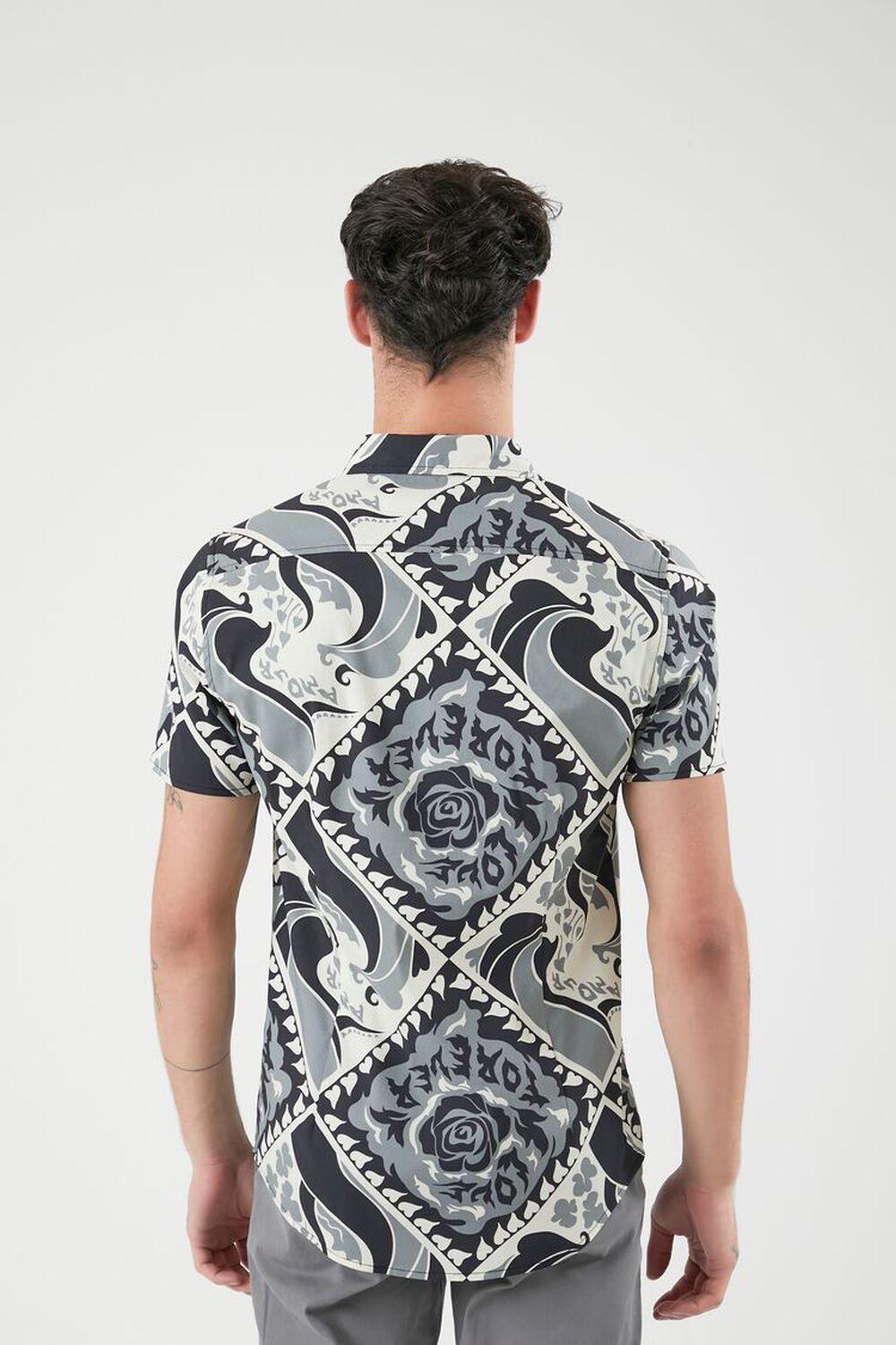 Ornate Print Curved-Hem Shirt | Forever 21 Product Image