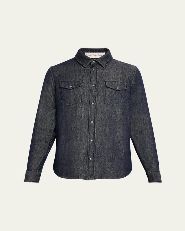 Mens Cashmere Denim Shirt with Labradorite Snaps Product Image