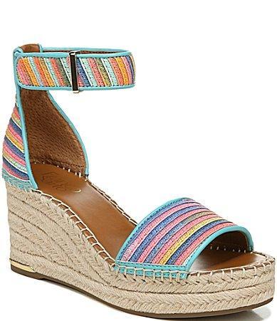 Franco Sarto Clemens Woven Stripe Platform Espadrille Wedge Sandals Product Image