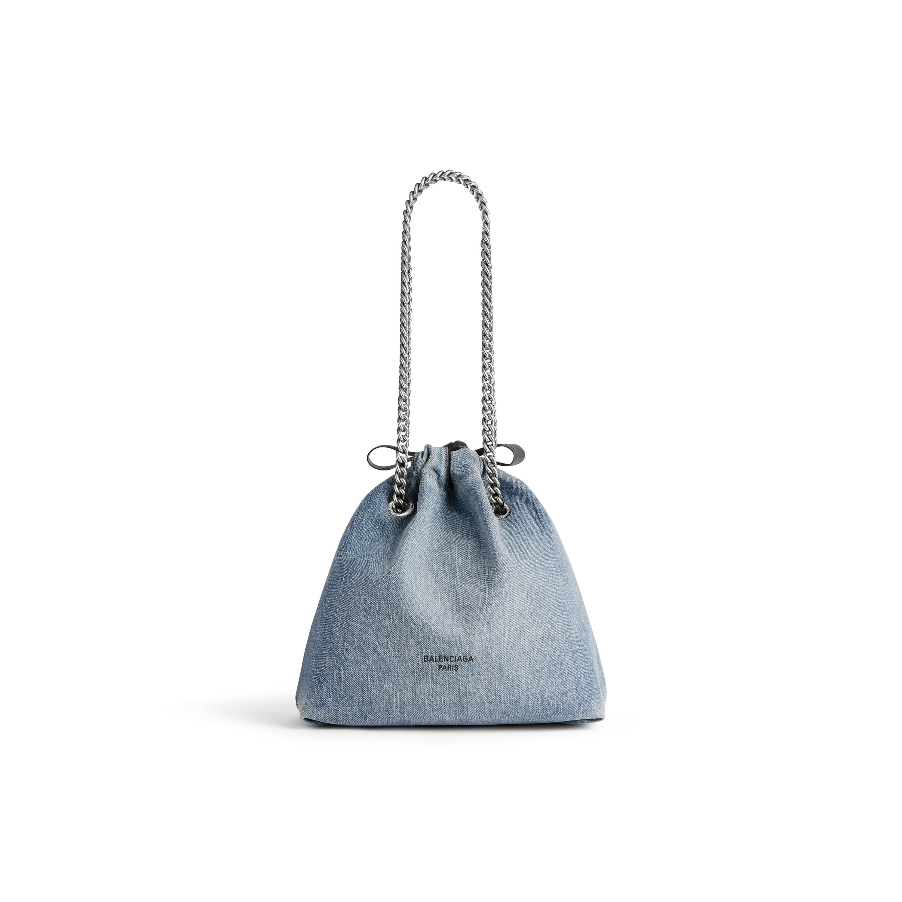 Women's Crush Small Tote Bag Denim in Blue Product Image