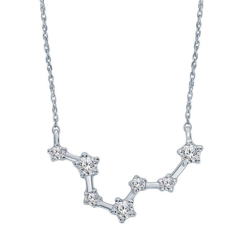 Sterling Silver 1/5 Carat T.W. Diamond Constellation Necklace, Womens Virgo Product Image