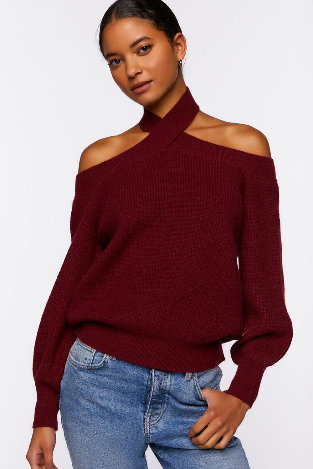 Crisscross Off-the-Shoulder Sweater Product Image